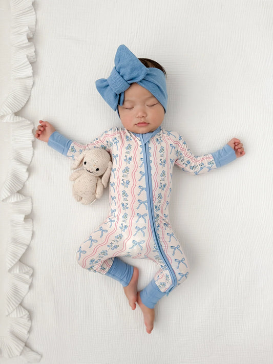 Amelia Bow Zipper Footie