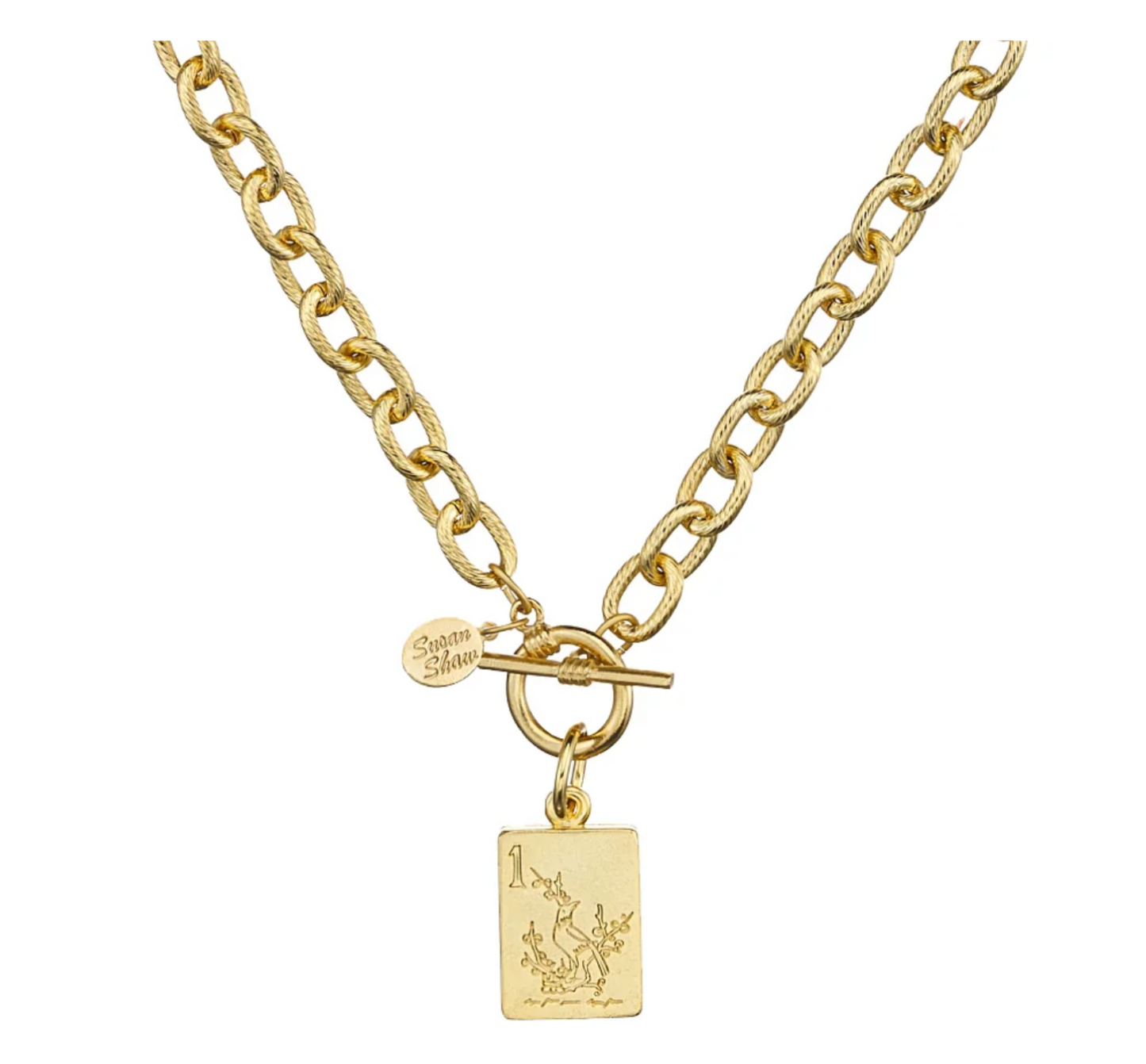 Bird Bam Mahjong Tile Toggle Necklace