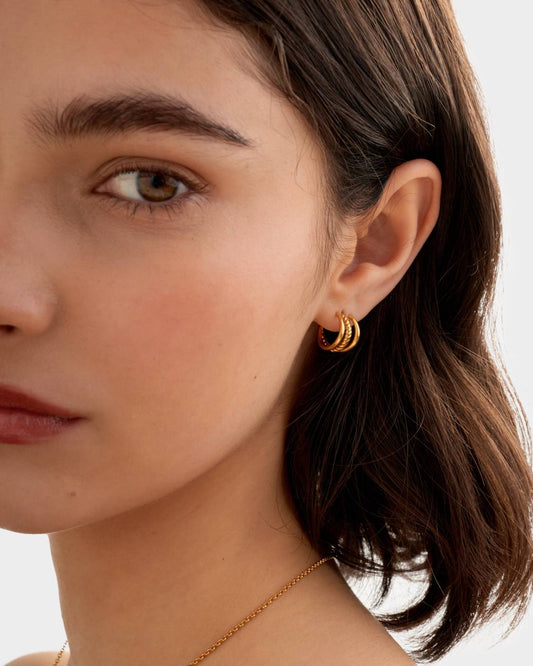 Laia Waterproof Gold Illusion Hoop Earrings