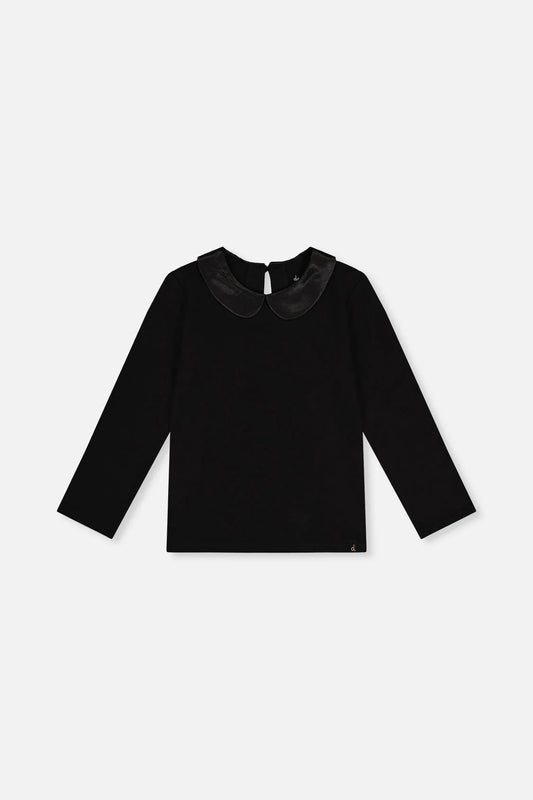 Black Shirt With Peter Pan Collar
