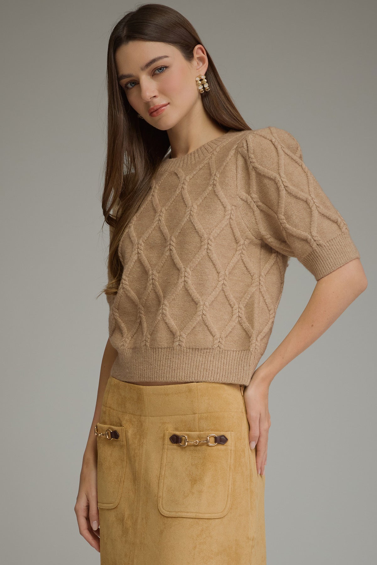 Cable Knit Top - Oatmeal