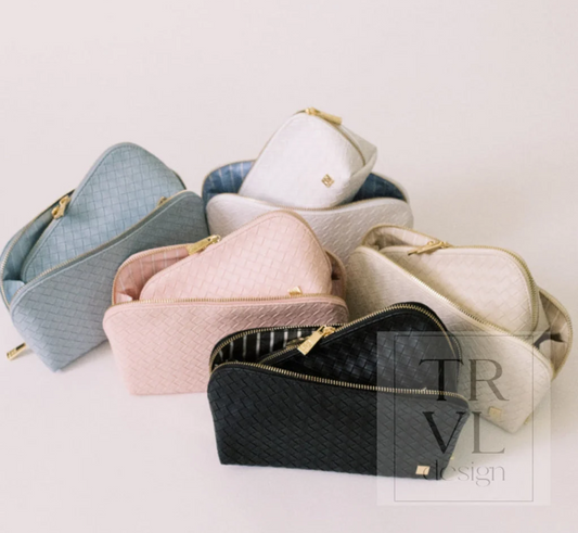 Cosmetic Case- Duo Set in Woven Jet