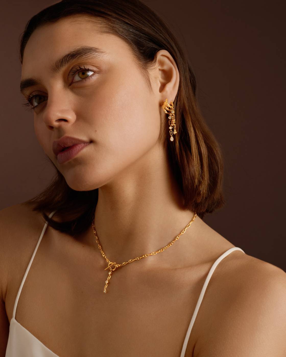 Champagne Hour Waterproof Gold Drop Earrings