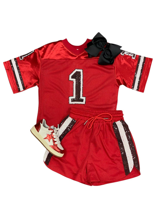 Red & Black Jersey Set