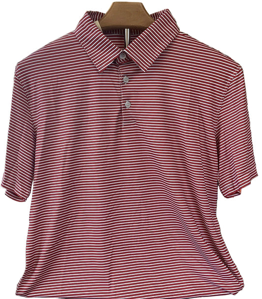 Red/Micro Black/White Stripe Polo