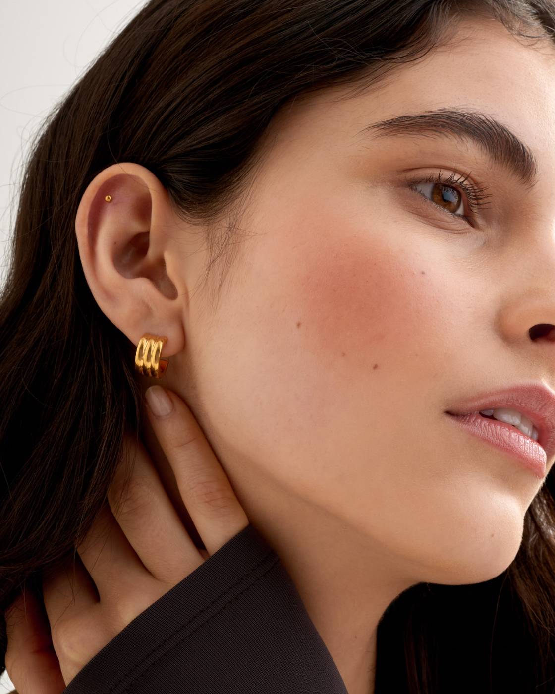 Hanna Waterproof Gold Huggie Hoop Earrings
