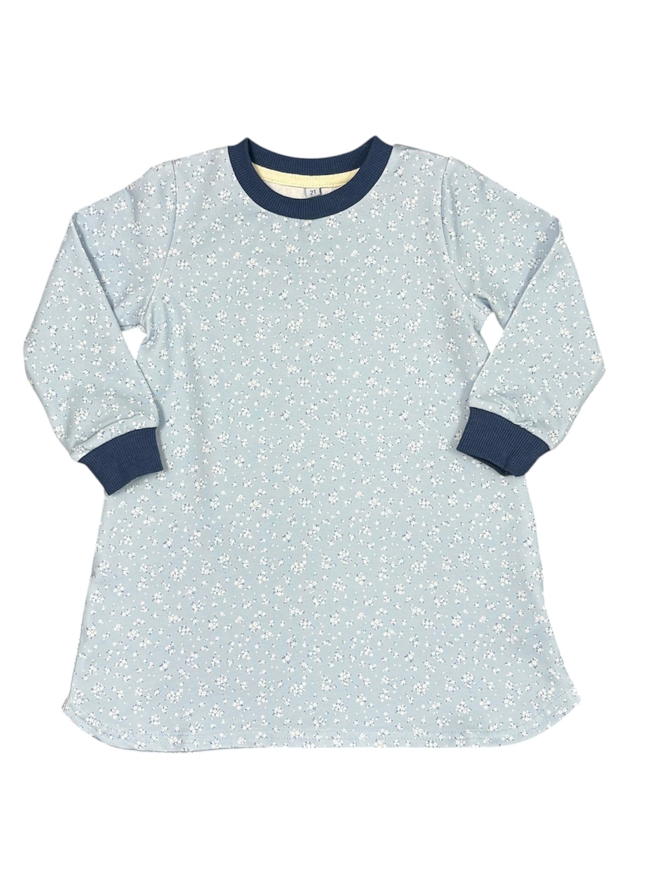 Navy/Blue Floral Sweatshirt Dress