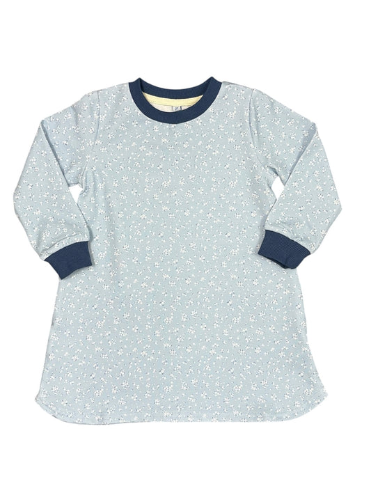 Navy/Blue Floral Sweatshirt Dress