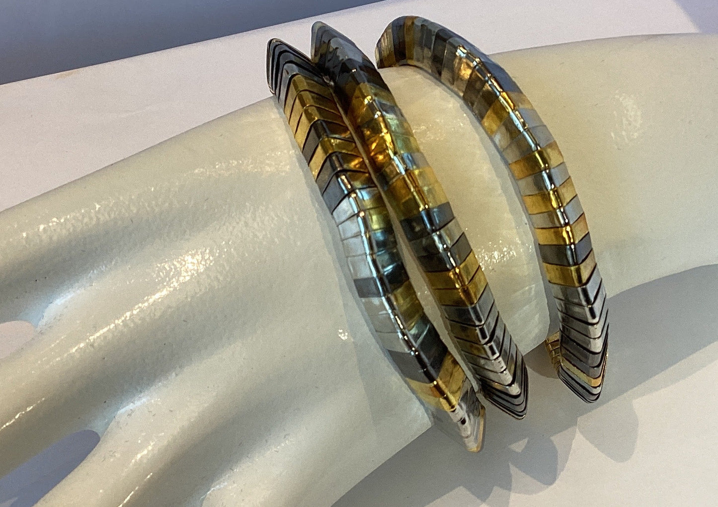 Mixed Metal Elastic Bracelets