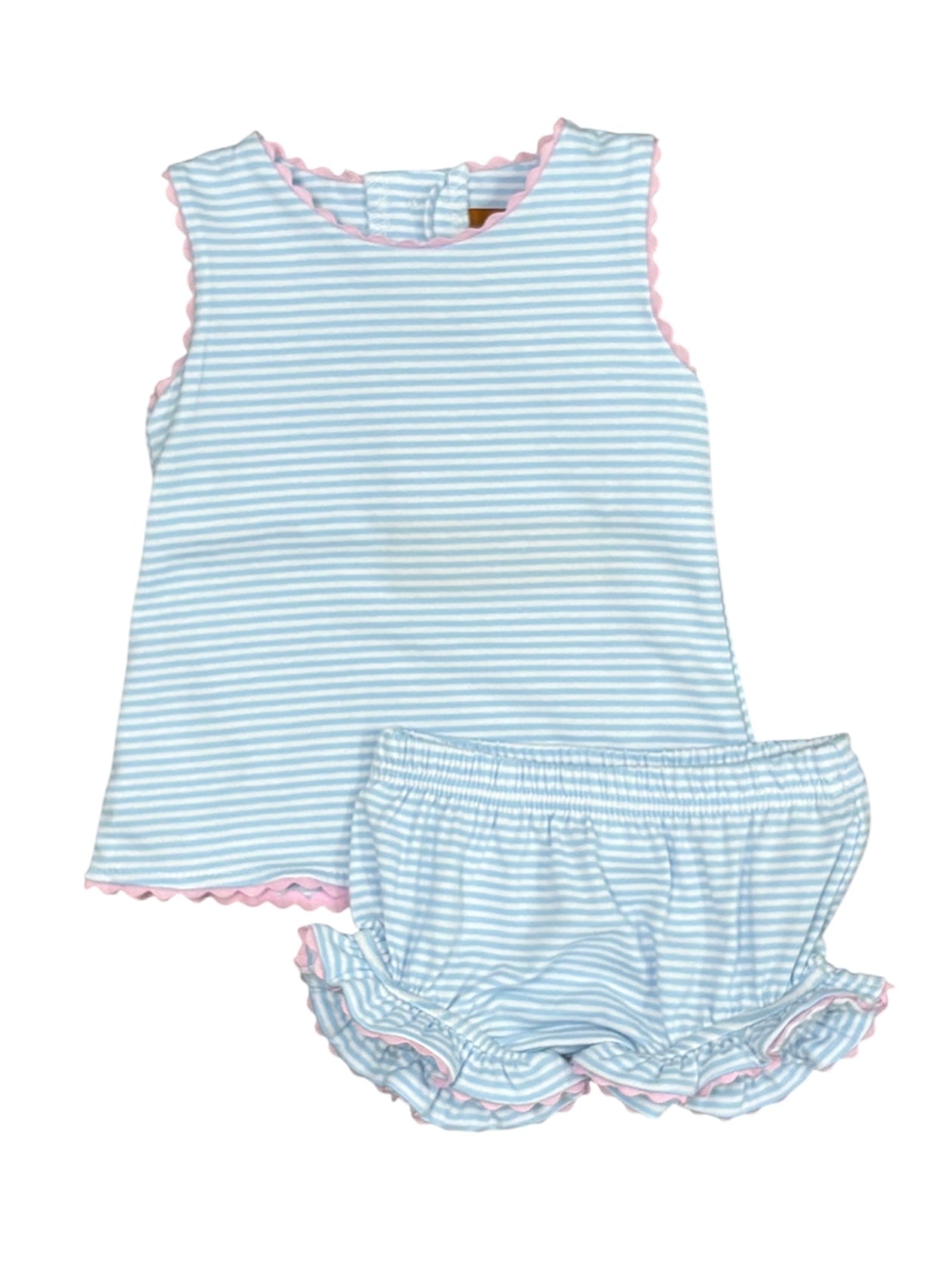 Millie Bloomer Set-Blue Stripe