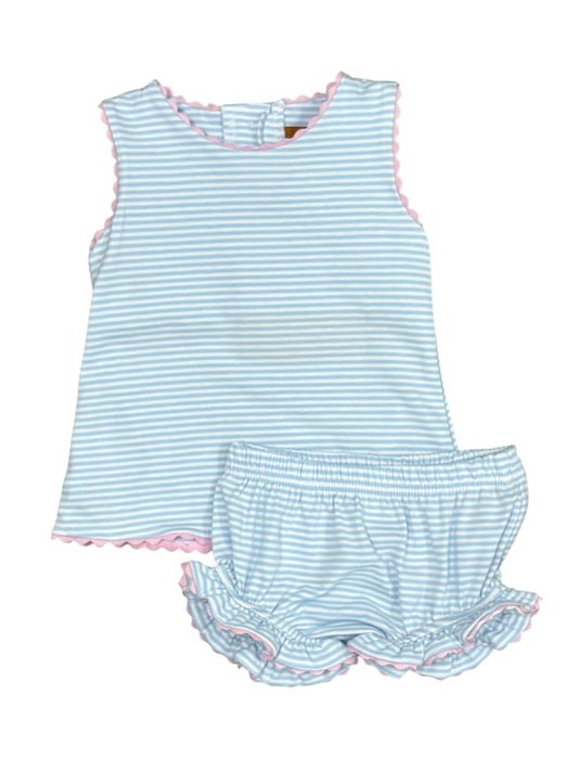 Millie Bloomer Set-Blue Stripe
