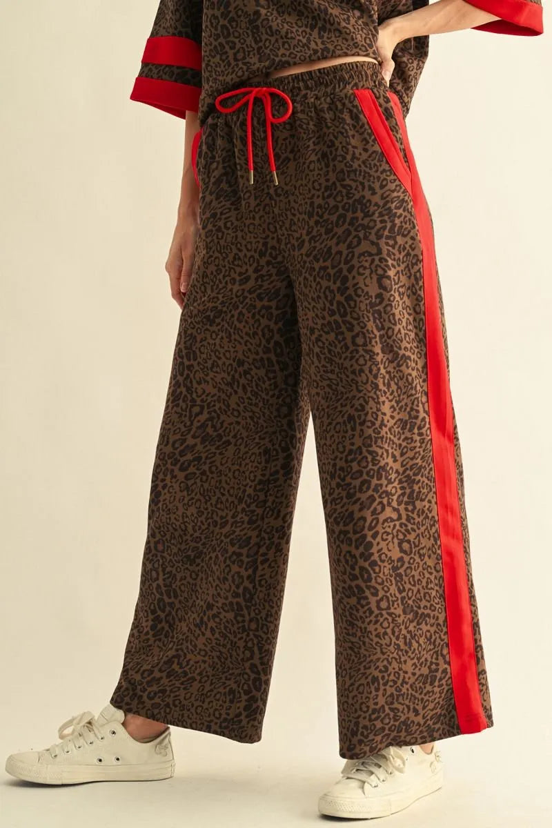 Faux Suede Leopard Pant