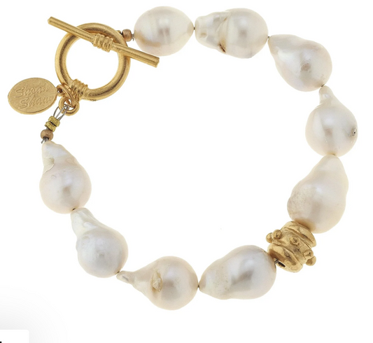 Large Baroque Freshwater Pearl Toggle Bracelet