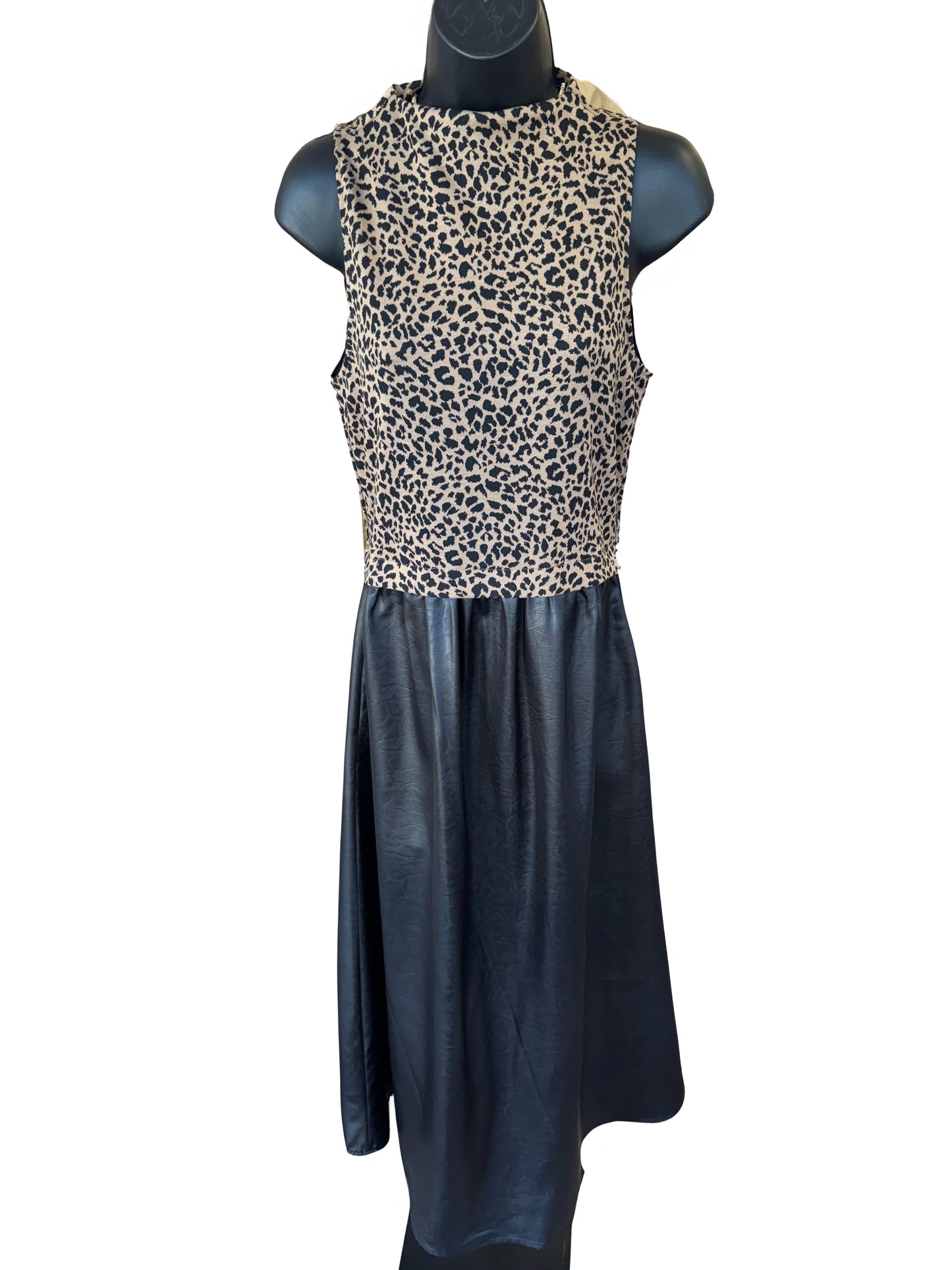 Cheetah Print Mixed Media Dress