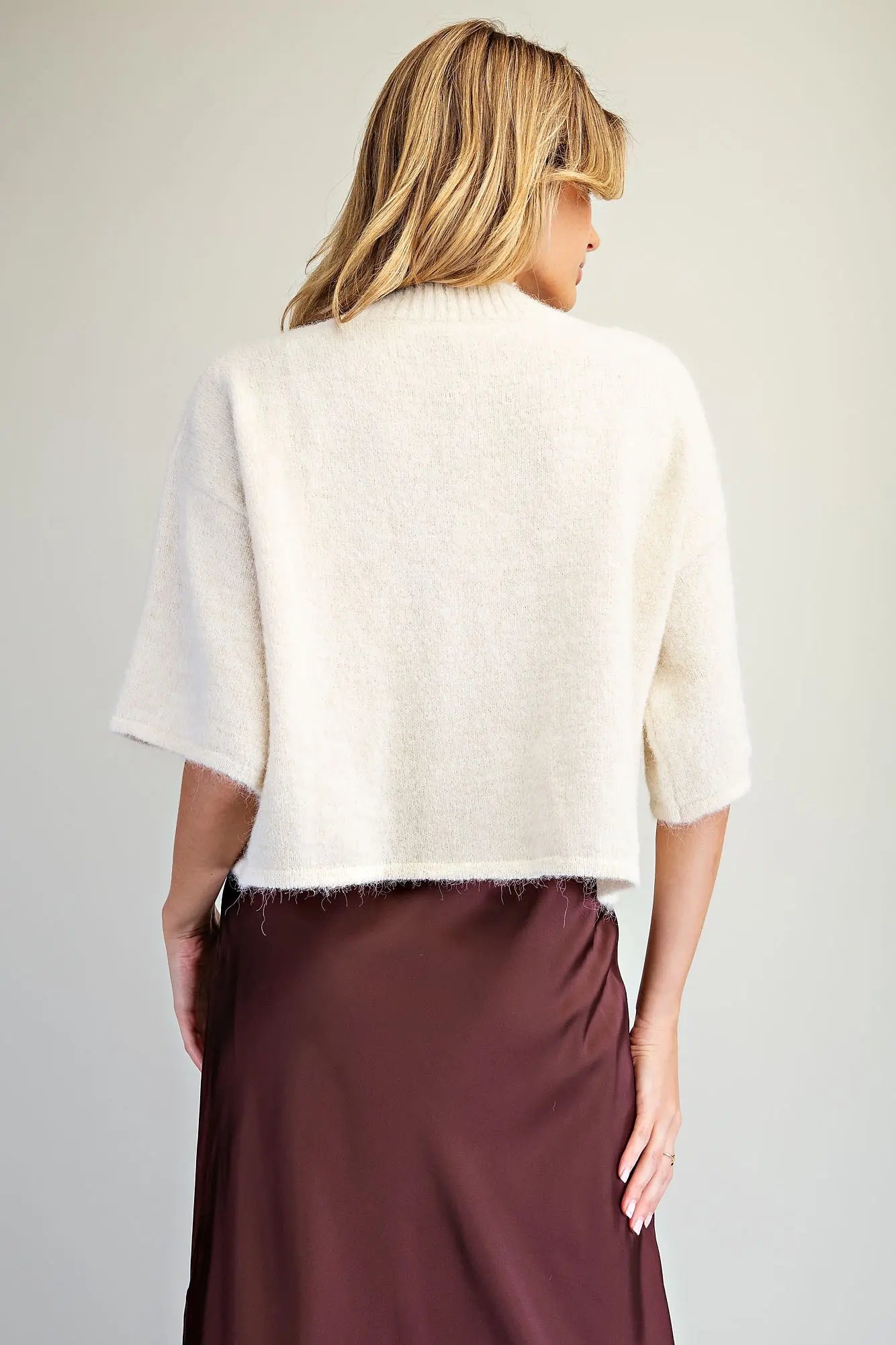 Oatmeal Boxy Knit Sweater