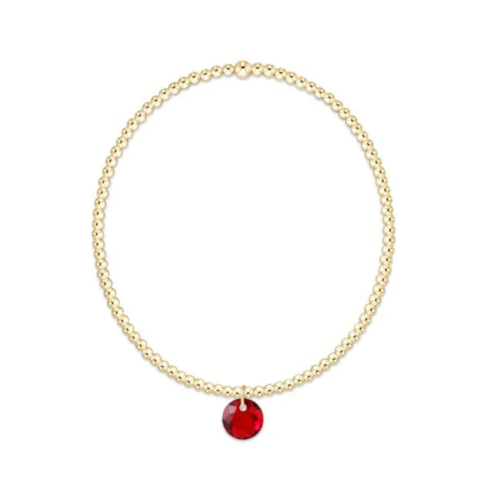 Classic Gold 2mm Bracelet - Reflection Small Charm January