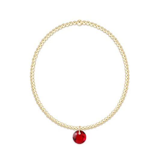 Classic Gold 2mm Bracelet - Reflection Small Charm January