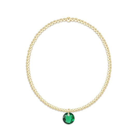 Classic Gold 2mm Bracelet - Reflection Small Charm May