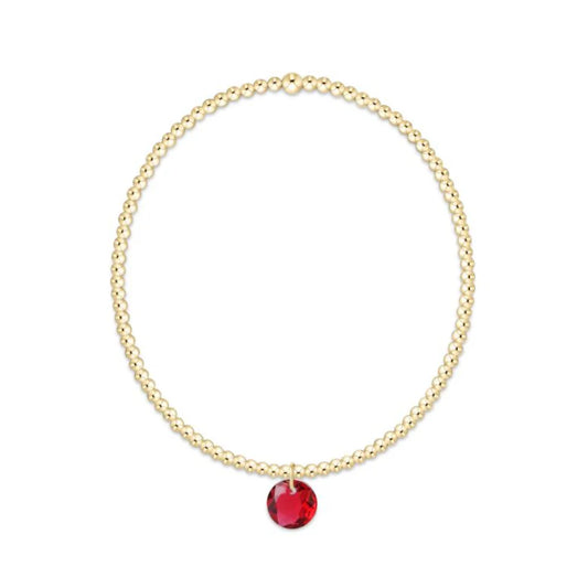 Classic Gold 2mm Bracelet - Reflection Small Charm July