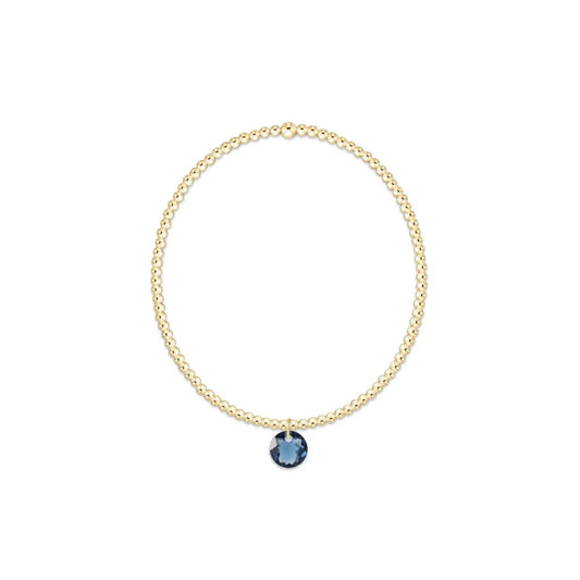 Classic Gold 2mm Bracelet - Reflection Small Charm September