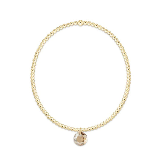 Classic Gold 2mm Bracelet - Reflection Small Charm November