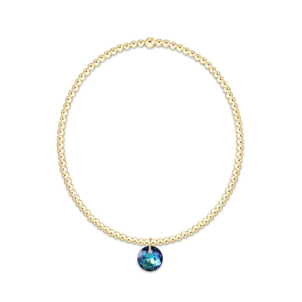 Classic Gold 2mm Bracelet - Reflection Small Charm December