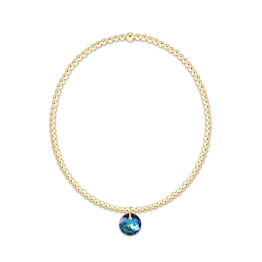 Classic Gold 2mm Bracelet - Reflection Small Charm December