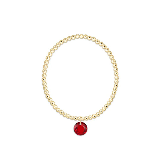 Classic Gold 3mm Bracelet - Reflection Charm January