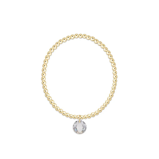 Classic Gold 3mm Bracelet - Reflection Charm April