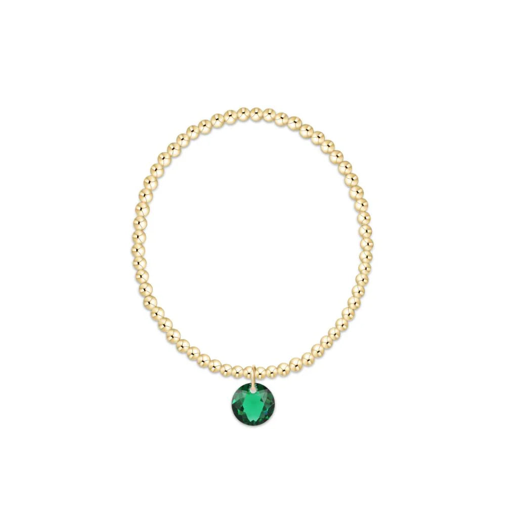Classic Gold 3mm Bracelet - Reflection Charm May