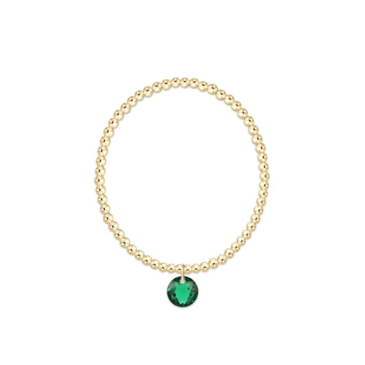 Classic Gold 3mm Bracelet - Reflection Charm May