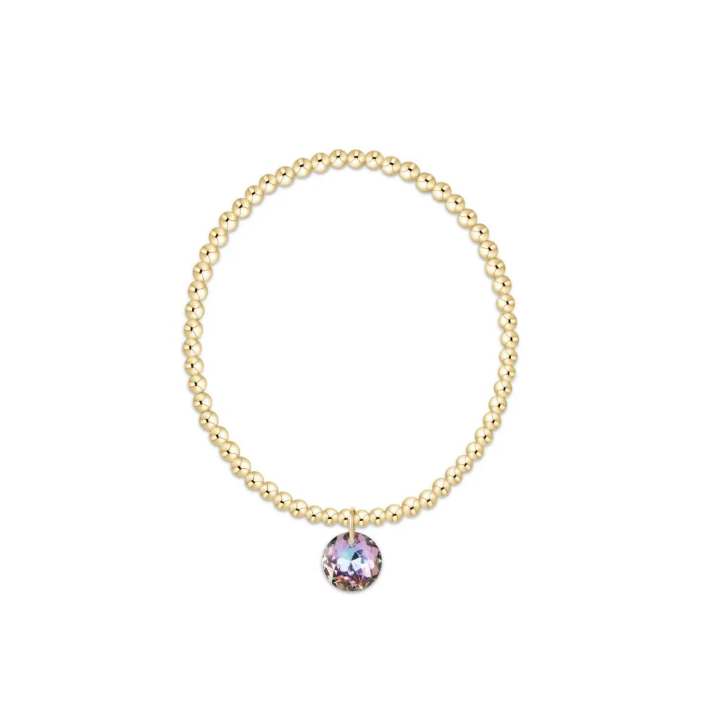 Classic Gold 3mm Bracelet - Reflection Charm June
