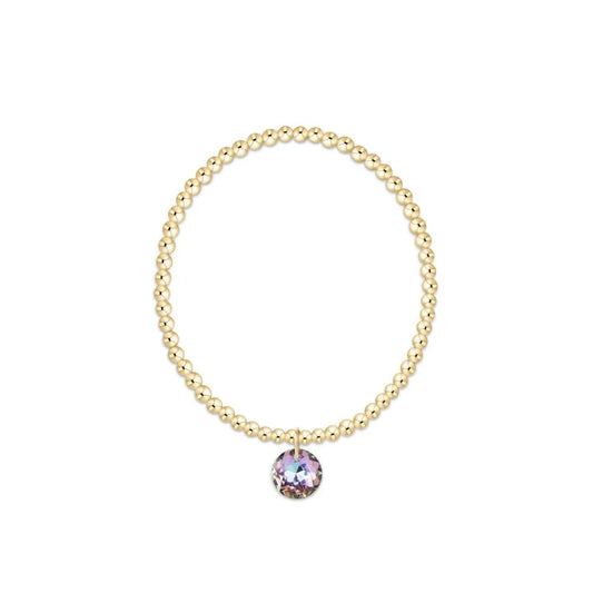 Classic Gold 3mm Bracelet - Reflection Charm June