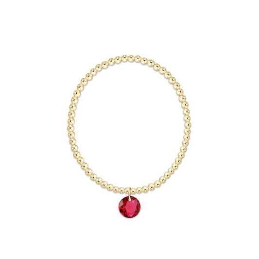 Classic Gold 3mm Bracelet - Reflection Charm July