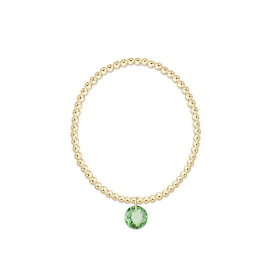 Classic Gold 3mm Bracelet - Reflection Charm August