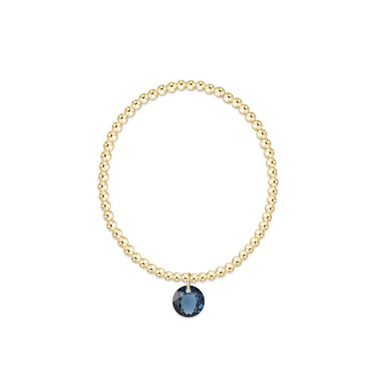 Classic Gold 3mm Bracelet - Reflection Charm September