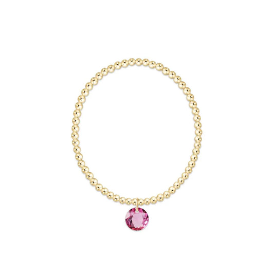 Classic Gold 3mm Bracelet - Reflection Charm October