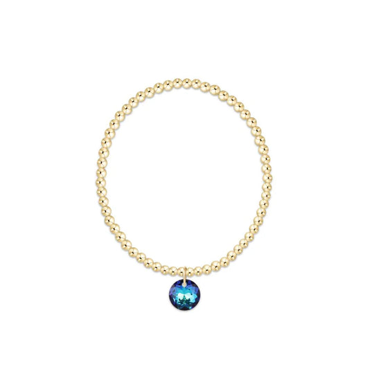 Classic Gold 3mm Bracelet - Reflection Charm December