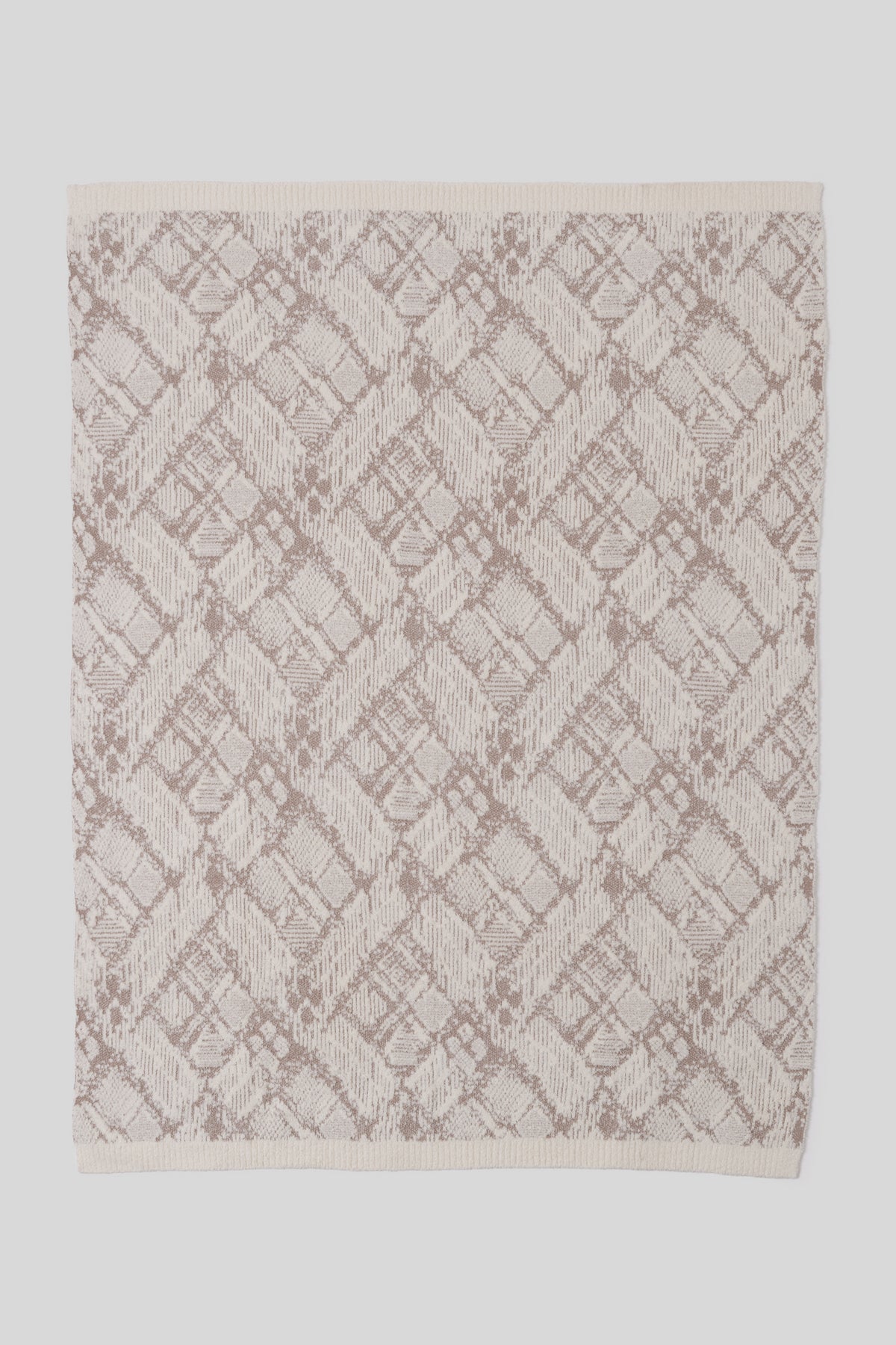 CC Cotton Graphic Texture Throw - Cream/Taupe