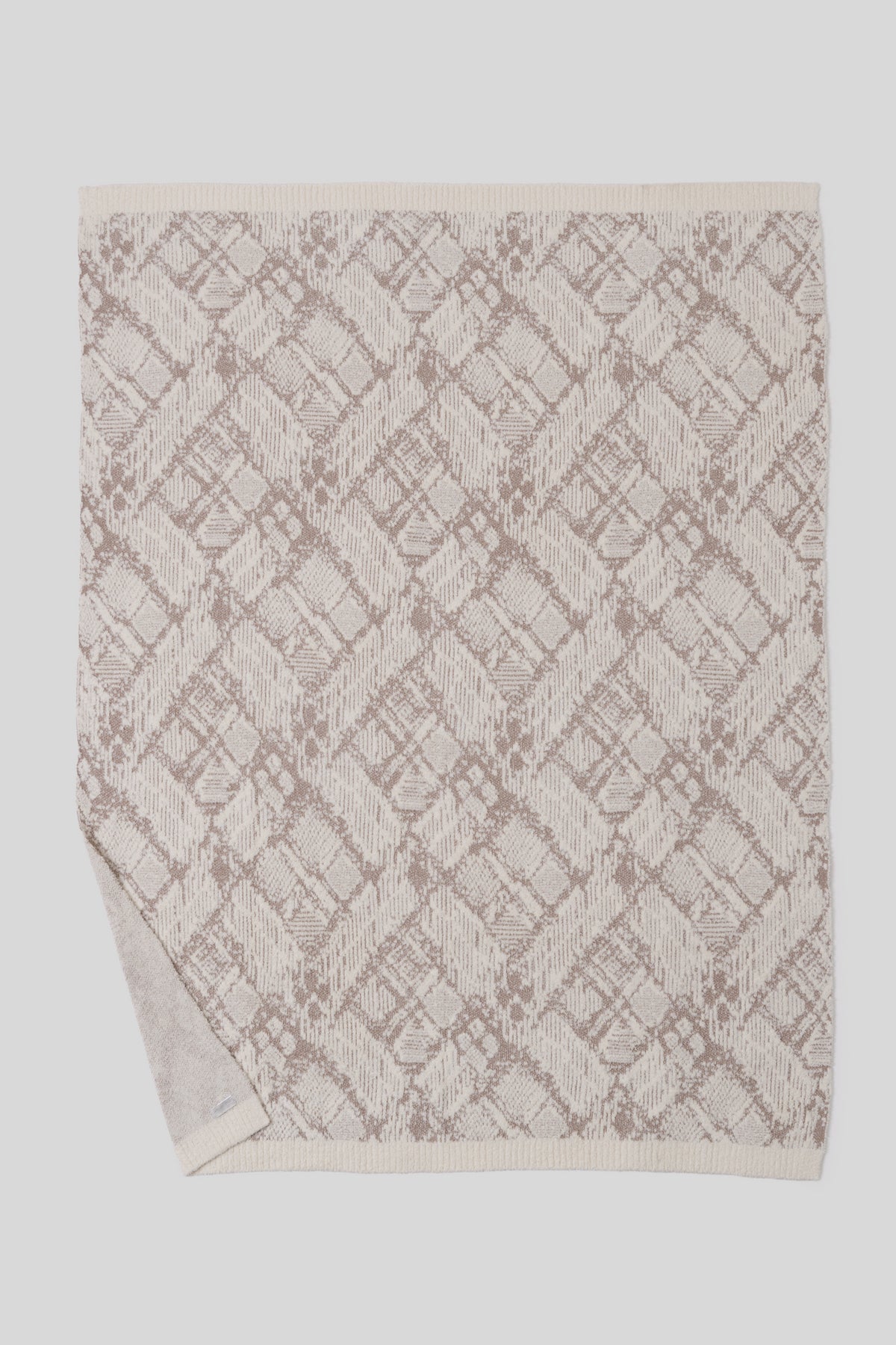 CC Cotton Graphic Texture Throw - Cream/Taupe