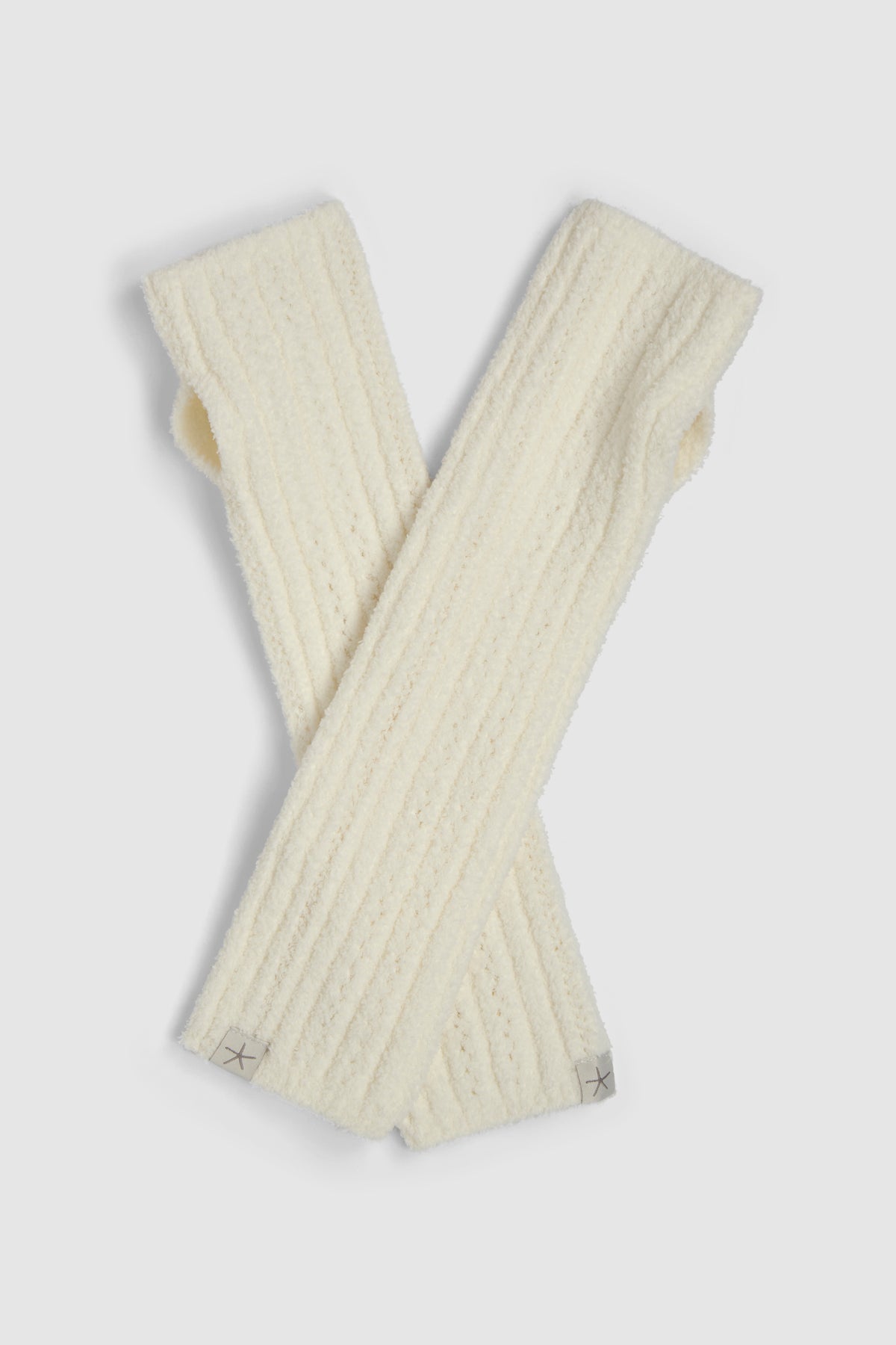 Pointelle Fingerless Gloves - Pearl