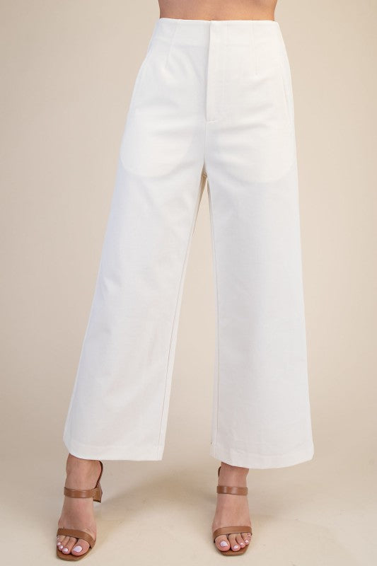 High Waist Wide Leg Pant - Ivory