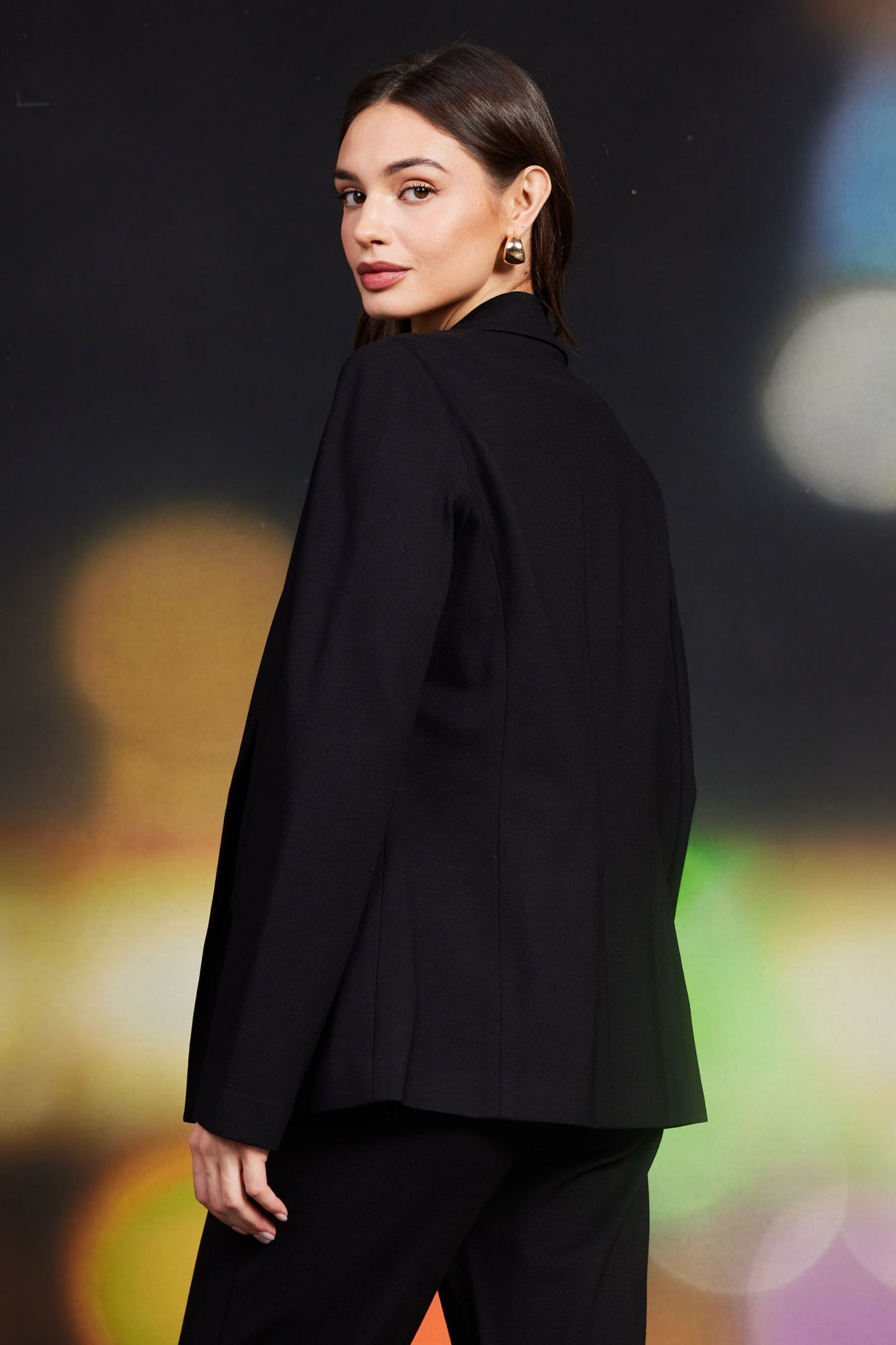 Black Knit Long Sleeve Blazer