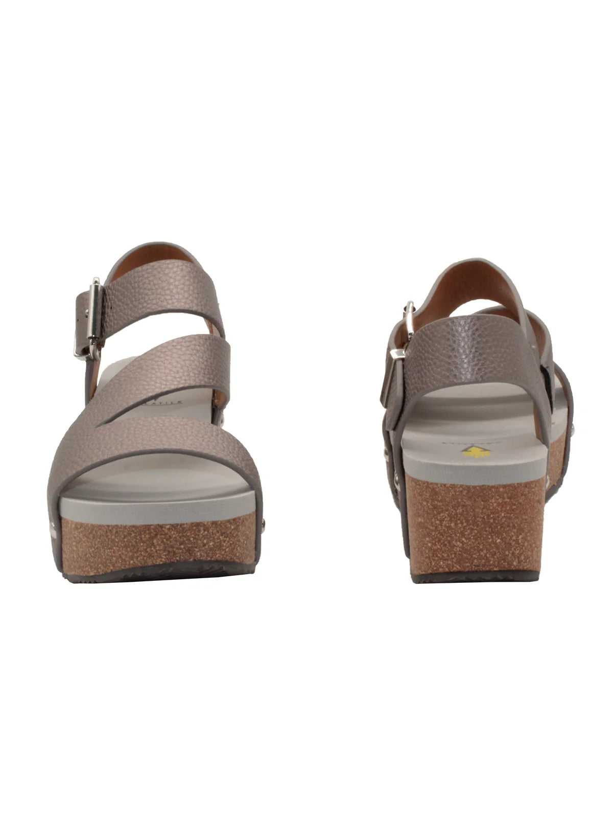Biloxi Vegan Faux Leather Strap Sandal - Pewter