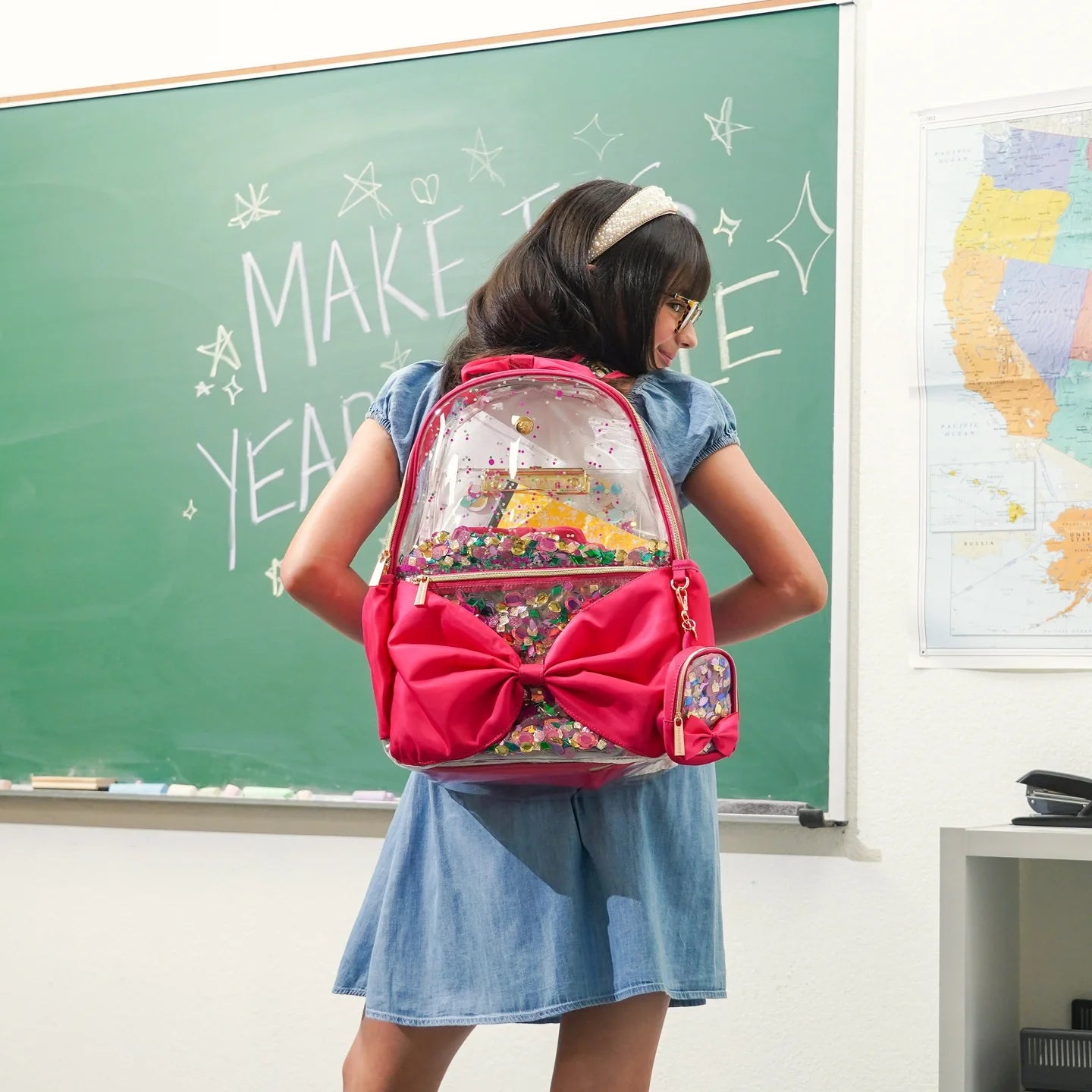 Bow & Jewel Confetti Clear Backpack