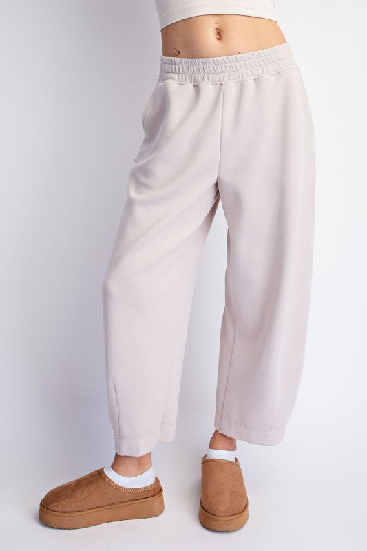 Mocha Cream Cropped Pant Set