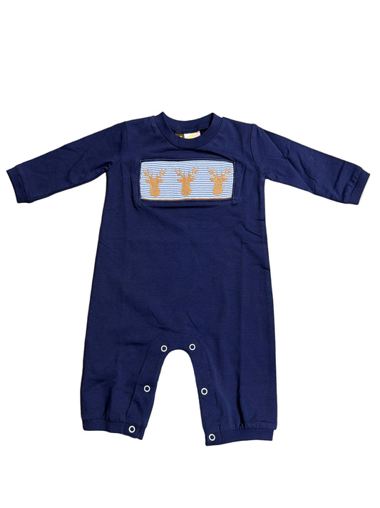 Buck Deer Smocked Romper