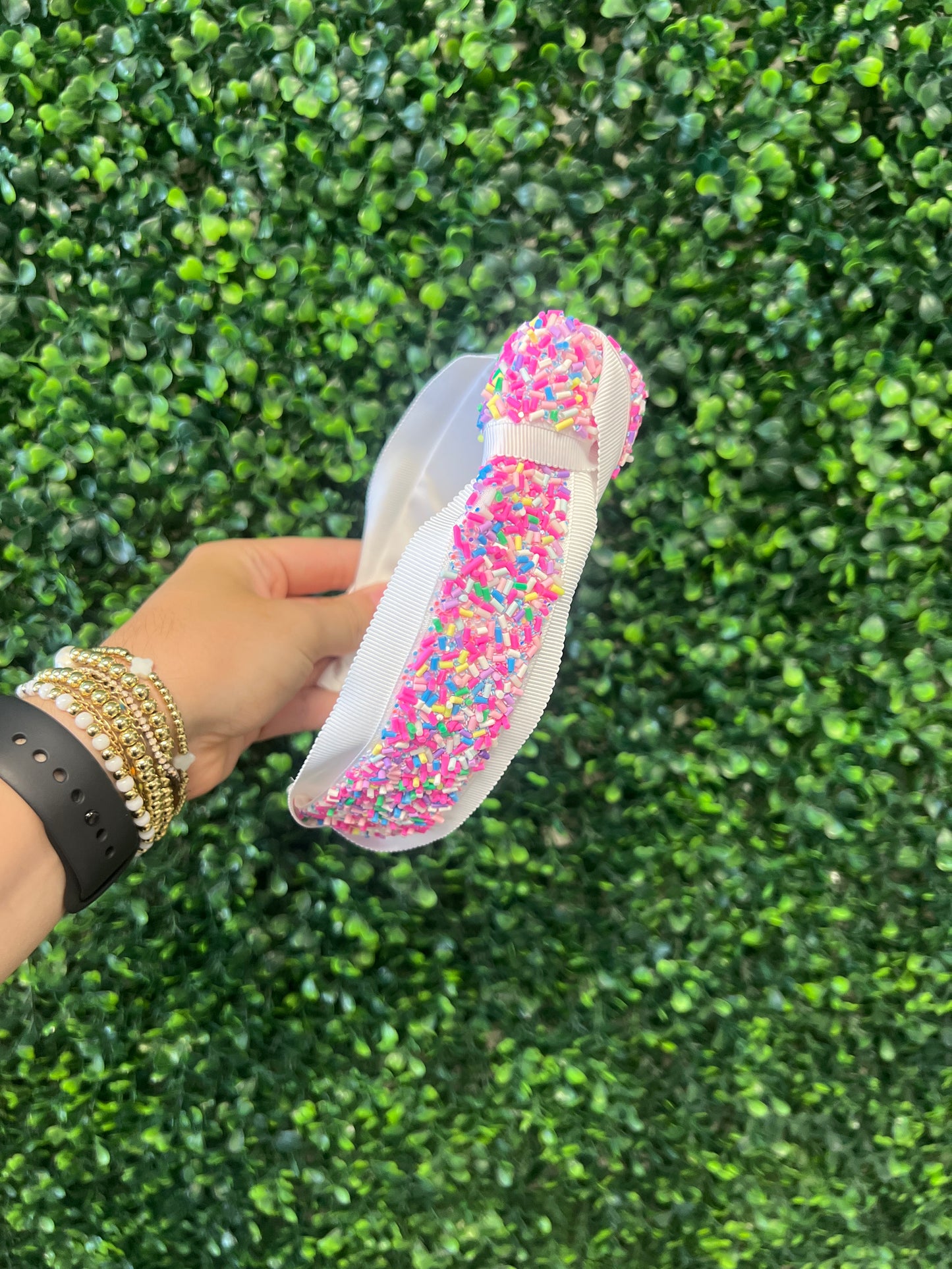 White Sprinkle Knot Headband