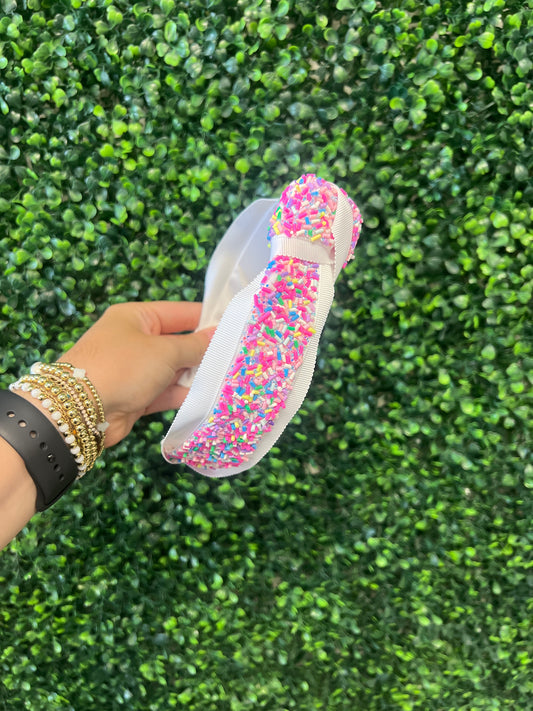 White Sprinkle Knot Headband