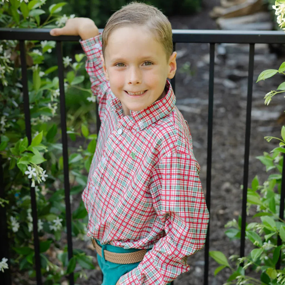 Performance Button Down Shirt-Jolly Plaid